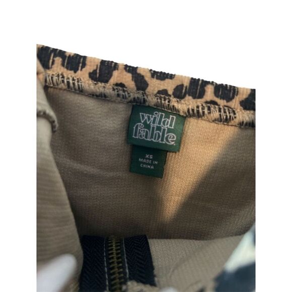 Wild Fable Women's XS Leopard Print Mini Dress Corduroy Casual Y2K Mob Wife - Picture 4 of 8